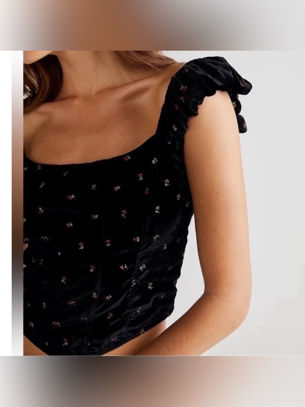 Free People Piper Embroidered Corset Tank